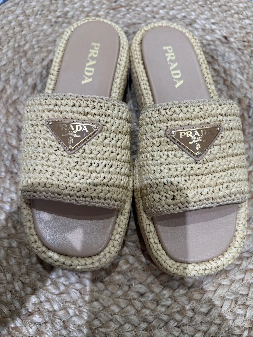 Prada Raffia Sandals Size 41